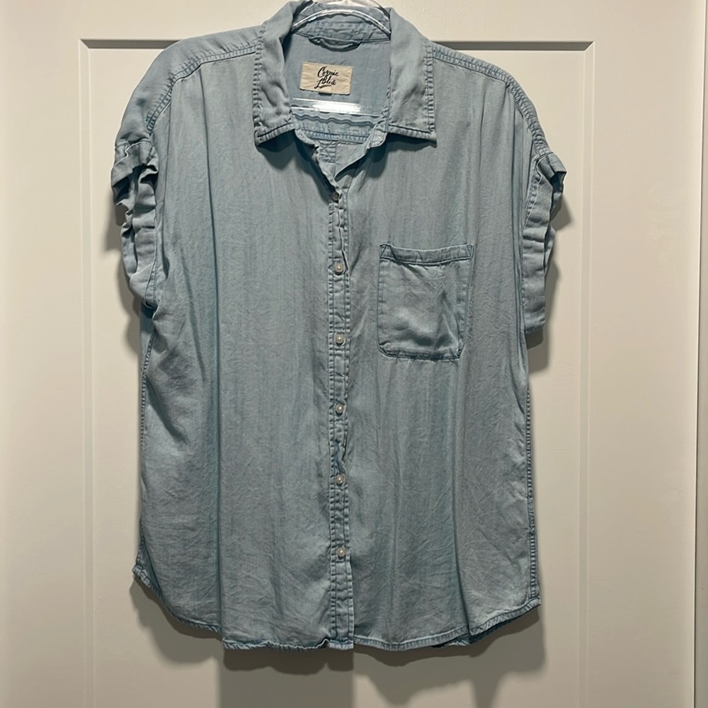 Cosmic blue button down